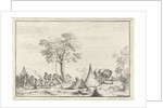 encampment with a pointed tent by Hendrik Hoogers