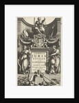 Justice enthroned above portrait of Justinian on base with title flanked by Temperance and Prudence by Lowijs Elzevier III and Daniel