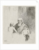 Old man with two kids and a dog by Christiaan Wilhelmus Moorrees