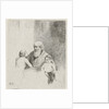 Old man with two kids and a dog by Christiaan Wilhelmus Moorrees