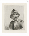 Man wearing armour and a helmet by Christiaan Wilhelmus Moorrees