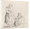 Woman with child on leash by Christina Chalon