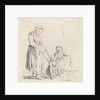 Woman with child on leash by Christina Chalon