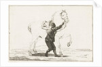 A boy holds a horse on the bridle by Joannes Bemme