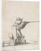 Kneeled soldier, his rifle berthing by Philips Wouwerman
