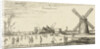 Skaters on the ice at a mill near Penningsveer by Esaias van de Velde