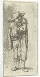 Standing farmer with hand and arm into his cloak by Adriaen van Ostade