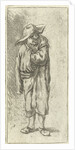 Standing farmer with hand and arm into his cloak by Adriaen van Ostade
