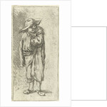 Standing farmer with hand and arm into his cloak by Adriaen van Ostade