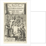 Naked Fortuna globe rotates the wheel of fortune around by Franciscus Hackius