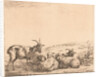 Two goats and three sheep by Karel Dujardin