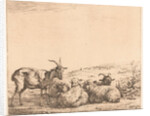 Two goats and three sheep by Karel Dujardin