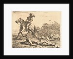 Battlefield soldier on horseback and two deaths by Karel Dujardin