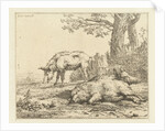 Three pigs in a hedge by Karel Dujardin