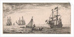 Ships at sea by Jan Houwens I
