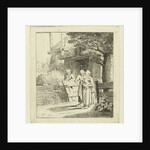 Two women and a man on a farm by Marie Lambertine Coclers