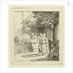 Two women and a man on a farm by Marie Lambertine Coclers