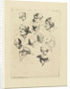 Study Sheet with twelve heads by Marie Lambertine Coclers
