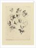 Study Sheet with twelve heads by Marie Lambertine Coclers