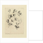 Study Sheet with twelve heads by Marie Lambertine Coclers