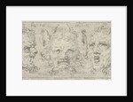 Three masks with horns by Pieter Feddes van Harlingen