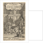 King on throne surrounded by nationals and cooper with barrel by Dirck van Ackersdijck