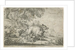 Wild boar hunt by Jacques Van Merle