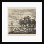 Willows at the waterside by Augustinus Jacobus Bernardus Wouters