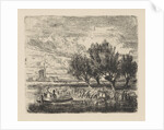 Willows at the waterside by Augustinus Jacobus Bernardus Wouters