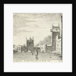 Figures on the ice at the gate Wittevrouwen Utrecht The Netherlands by Anthonij van der Hae