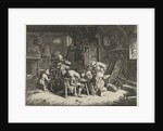 Farmers to a meal at an inn by Adriaen van Ostade