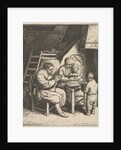 Family at the table for the meal by Adriaen van Ostade