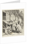 Shoemaker in store for his house and a customer by Adriaen van Ostade