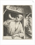 Bakker blows a horn by Adriaen van Ostade