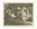 Sleeping Nymph watched by a satyr by Anonymous