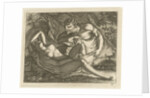 Sleeping Nymph watched by a satyr by Anonymous