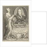 Female Figure with palette pointing to portrait of Arnold Houbraken by Leonard Schenk