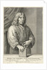 Portrait of Petrus van Staveren, pastor of Leiden The Netherlands, his hand resting on a Bible by Johannes Willemsz. Munnickhuysen