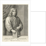 Portrait of Petrus van Staveren, pastor of Leiden The Netherlands, his hand resting on a Bible by Johannes Willemsz. Munnickhuysen