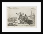 Lying goat, left by Jacobus Cornelis Gaal