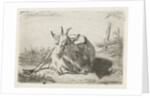 Lying goat, left by Jacobus Cornelis Gaal