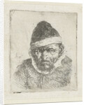 Bust of an old peasant with a pointed hat by Adriaen van Ostade
