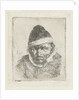 Bust of an old peasant with a pointed hat by Adriaen van Ostade