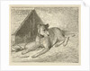 Dog on a chain in a doghouse, For him a bone, Bottom left numbered 2 by Johannes Mock