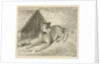 Dog on a chain in a doghouse, For him a bone, Bottom left numbered 2 by Johannes Mock