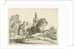 Two soldiers on horseback by Johannes Mock