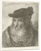 Portrait of an old man with beret by Johannes Mock