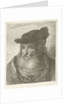 Portrait of an old man with beret by Johannes Mock