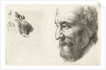 Face of an old man in profile by Johannes Mock
