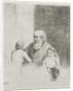 Old man with two kids and a dog by Christiaan Wilhelmus Moorrees